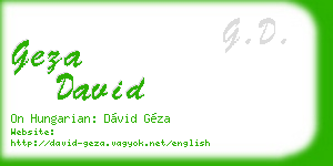 geza david business card