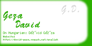 geza david business card
